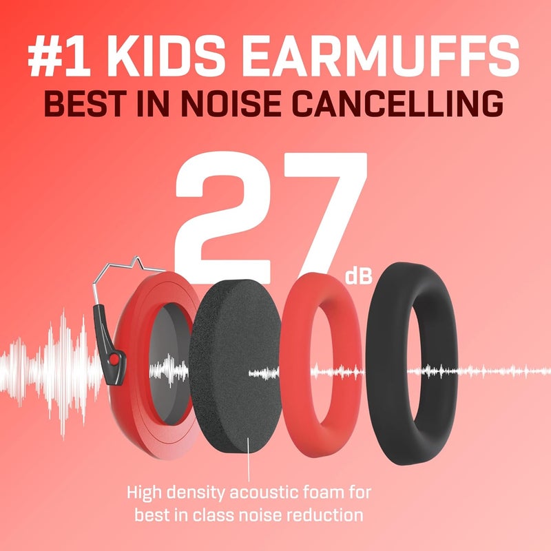 Vanderfields Hearing Protection Ear Muffs - Over 33 dB (2K Hz) Broad Noise Cancelling Sound Reduction Earmuffs for Kids 3-12 - Image 3
